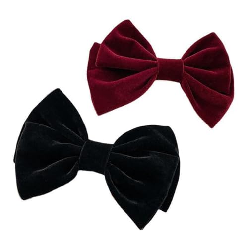 MOTHNUR 2 Stück Vintage Haarklammern Große Samt Schleifen Haarspangen mit Federclip für Damen Elegant Alltagstauglich Festlich Geeignet für Schule Party und Fotoshooting von MOTHNUR