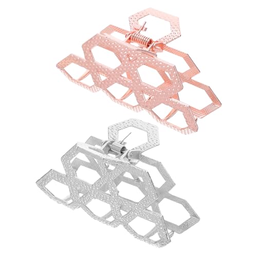 MOTHNUR 2stücke Metall Haarspangen Für Damen Geometrische Sechseck-klammern Flache Haarklammern Aus Metall Große Metallhaarklammern Für Dickes Haar Vintage-haarklammern Für Styling Am von MOTHNUR