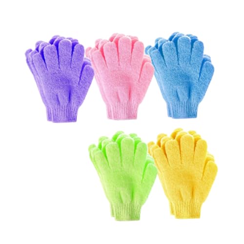 MOTHNUR 20 Stück Teiliges Duschhandschuhe mit Fünf Fingern Sanftes Peeling und Rückenmassage Wiederverwendbare Badetücher zur Hautreinigung Bunte Handschuhe für Frauen und Zufällige Farbe von MOTHNUR