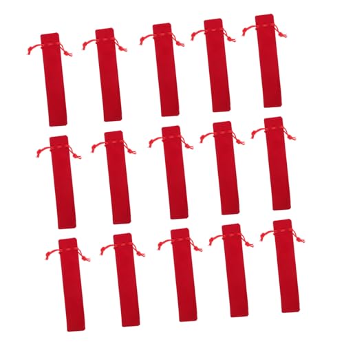 MOTHNUR 20 Stück Teiliges Federmäppchen Set aus Dickem Samt mit Kordelzug Atmungsaktiv Formbeständig Eleganter Stifthalter für Kugelschreiber und Bleistifte Praktische Geschenkverpackung von MOTHNUR