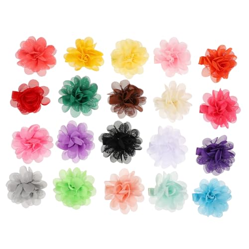 MOTHNUR 20 Stück Teiliges Künstliche Blumen Haarspangen Chiffonblüten Bunte Haarschmuck Clips für Mädchen Party Fest Hochzeit Accessoire von MOTHNUR