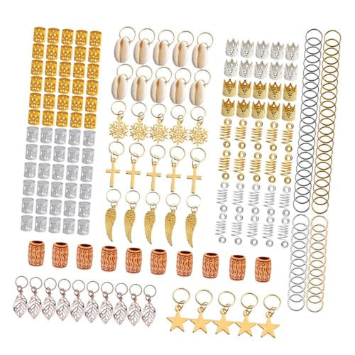 MOTHNUR 210 Stück Teiliges Haarschmuck Dreadlocks Ringe Haarnadeln aus Metall und Kunststoff mit Muschelanhängern Vielseitige Dekorative Haaraccessoires für Frauen Geeignet für Zöpfe von MOTHNUR