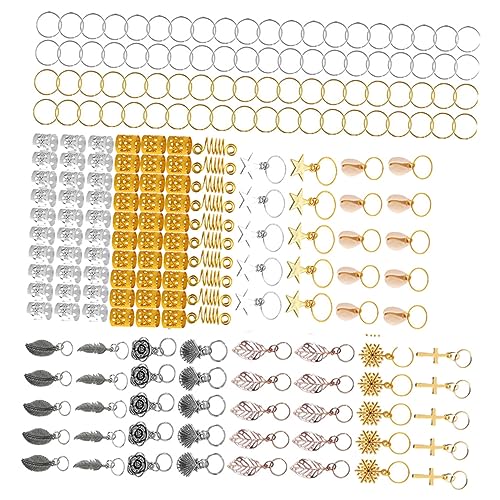MOTHNUR 220 Stück Dreadlocks Haarschmuck Set Bunte Haarschmuck Ringe für Damen Zubehör für Zöpfe Dreadlocks und Haarverlängerungen Leicht Dekorativ und Einfach zu Verwenden von MOTHNUR