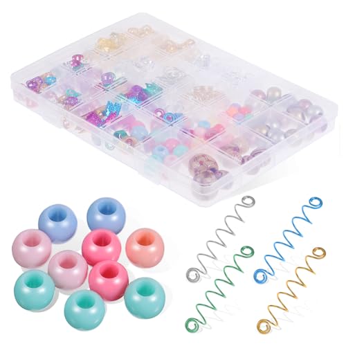 MOTHNUR 278 Teiliges Haarschmuck für Braids Dreadlocks mit Haarperlen Spiralklammern und Flechtringen Vielseitige Afro Haarschmuck Dekoration für Damen und Herren Flexibel und Einfach von MOTHNUR