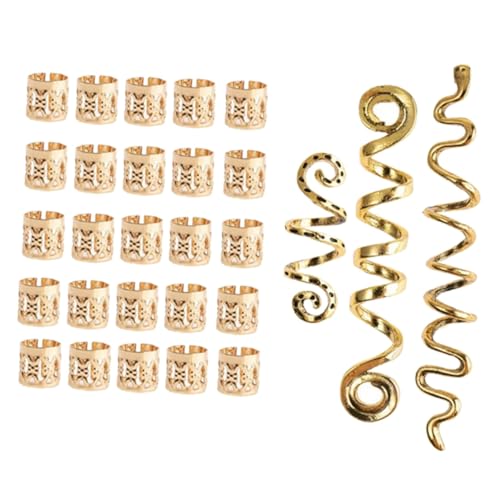 MOTHNUR 28 Stück Teiliges Haarschmuck Langlebiger Metalllegierung Stilvolle Dreadlock spiralen und Verstellbare Haar Zöpfe zum Einflechten und Dekorieren von Braids von MOTHNUR