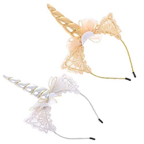 MOTHNUR 2stücke Einhorn Haarschmuck Verzaubernde Haarreifen Für Junge Mädchen Goldene Und Silberne Designs Für Partys Und Besondere Anlässe Handgefertigt Und Leicht von MOTHNUR
