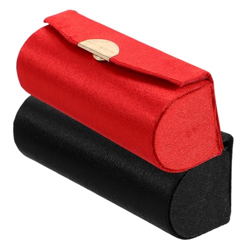 MOTHNUR 2stücke Lippenstift-Organizer-Tasche Tragbar Mit Spiegel Lipgloss-Tasche Kosmetik-aufbewahrungshalter Reisekosmetiktasche Lippenstiftbox Für Damen Rot von MOTHNUR