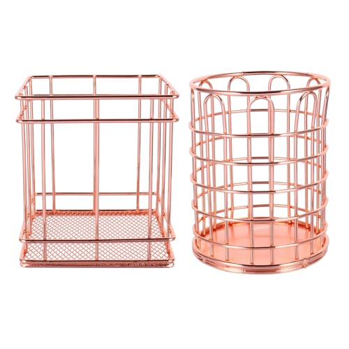 MOTHNUR 2stücke Stifthalter Aus Eisen Dekorative Halter in Roségold Schreibtisch-organizer Aufbewahrungshalter Für Make-up-pinsel Kunstbehälter Für Kosmetika von MOTHNUR