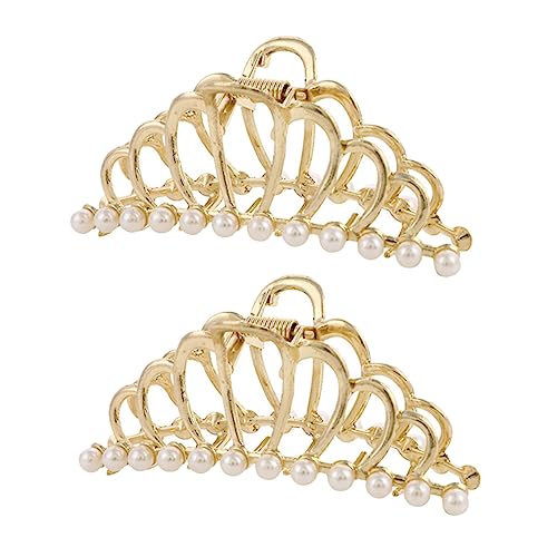MOTHNUR 2stücke Perlen Haarklammer Metall Haarklammer Haarspange Perlen Haarspange Frauen Haar Styling Werkzeug Fixierung Für Diverse Frisuren Hochzeit Party Geburtstag von MOTHNUR