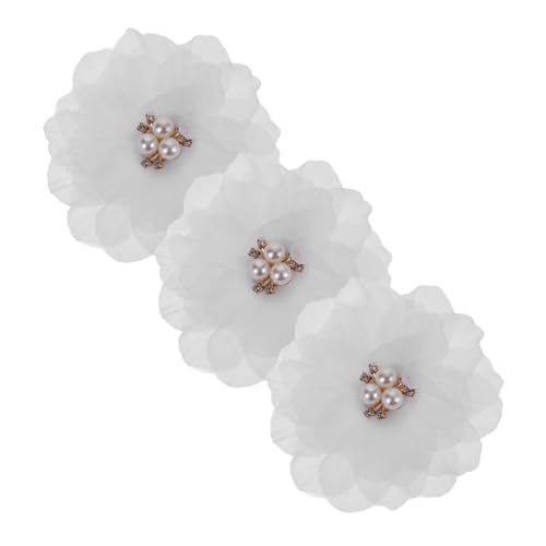 MOTHNUR 3 Stück Mädchen Blumen Haarklammern mit Perlen Weiße Haarspangen für Besondere Anlässe für Partys und Festlichkeiten Vielseitig Kombinierbar Attraktives Haarschmuck Accessoire von MOTHNUR