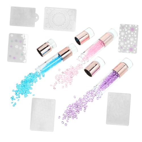 MOTHNUR 3 Stück Nail Stamper Kit Teilig Doppelend Silikon Nagel Stempel Farbige Stamping Tools Nageldesign Schablonen für DIY Maniküre und Langlebige Nail Art Muster Zufällige Farbe von MOTHNUR