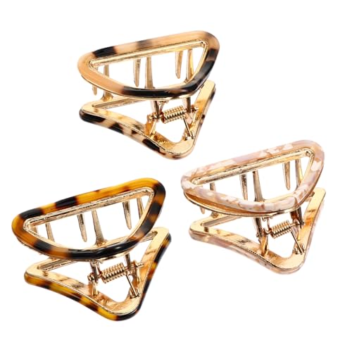 MOTHNUR 3 Stück Teiliges Dreieckige Haarklammern für Damen Retro Acetat Haarspangen in Beige und Leopardenmuster Haarschmuck Clips für Geburtstagsfeiern Hochzeiten und Alltag von MOTHNUR
