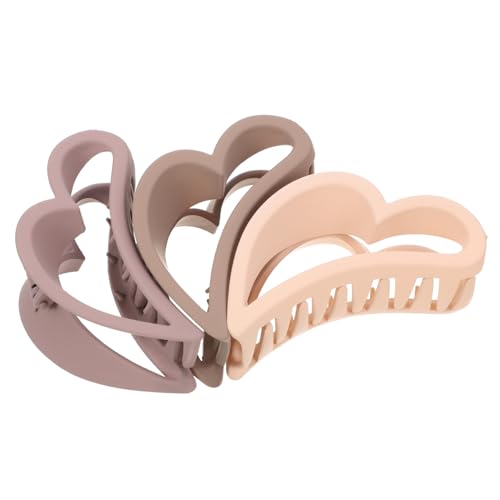 MOTHNUR 3 Stück Teiliges Haarklammern Damen Große Herzförmige Haarkralle Oberfläche Sanfte Haarschonung Für Dickes Und Kurzes Haar Alltagspartys von MOTHNUR