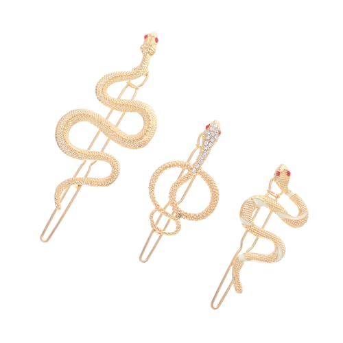 MOTHNUR 3 Stück Teiliges Kreative Schlangen Haarspangen aus Goldenem Metall Einfache Haarklammern für Mädchen und Frauen Modisches Haar Accessoire für Party und Alltag Einzigartiger Stil von MOTHNUR