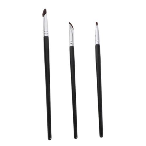 MOTHNUR 3stücke Lidschattenpinsel Flachem Eyeliner-pinsel Schwammpinseln Und Konturpinseln Weiche Borsten Für Gleichmäßige Anwendung Tragbar Mit Etui Für Make-up Unterwegs von MOTHNUR