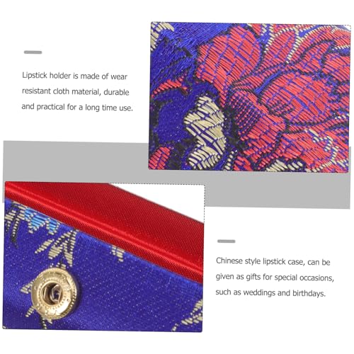 MOTHNUR 3 Stück Teiliges Lippenstift Etui Tragbarer Kosmetikbehälter mit Chinesischem Muster Kompakt und Leicht für Damen und Teenager Tasche Reise Makeup Organizer von MOTHNUR