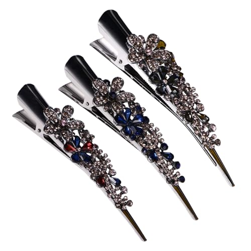 MOTHNUR 3 Stück Teiliges Vintage Haarklammer mit Funkelnden Kristallsteinen Modische Alligator Haarspangen für Damen und Mädchen Eleganter Haarschmuck für Alltag Party und Hochzeit von MOTHNUR