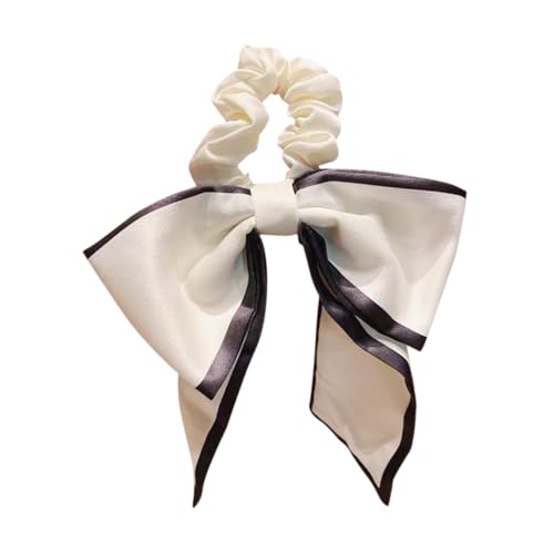 MOTHNUR 3 Stück Teiliges Weiße Haargummis mit Schleifen Elastische Haarbänder für Frauen und Mädchen Ponytail Halter Vielseitiger Haarschmuck für Alltag Party und Festliche Anlässe von MOTHNUR