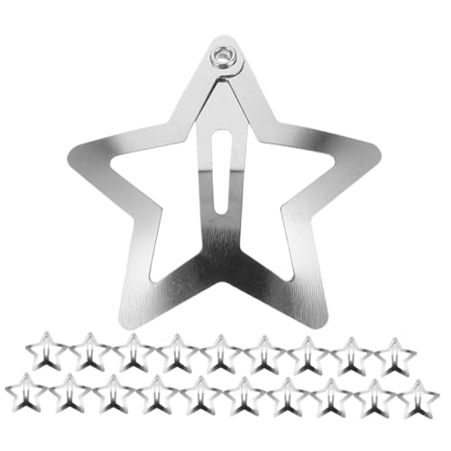 MOTHNUR 30 Stück Stern Haarspangen Silber Snap Haarklammern Rutschfest Haarschmuck für Frauen Mädchen Vielseitig Einsetzbar als Haarclip und Accessoire für Taschen Hüte von MOTHNUR