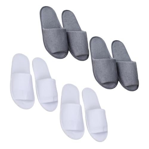 MOTHNUR 4 Paare Einweg Herren Faltbare Reise Hausschuhe Weiß Leichte Atmungsaktive Tragbare Slipper für Hotel Spa und Gäste Sicherer Rutschfester Schutz Komfortable Einmal Nutzung von MOTHNUR
