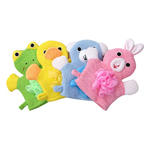 MOTHNUR 4stücke Cartoon Dusche Handschuhe Für Junge Mädchen Bad Peeling Handschuhe Mit Weichem Design Und Guter Haltbarkeit Leicht Für Bequeme Handhabung von MOTHNUR