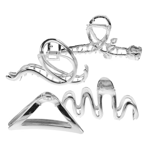 MOTHNUR 4 Stück Große Haarklammern aus Metall für Dickes Haar Teiliges Silberner Haarclips Starke Haarklammern für Damen Modische Haarspangen mit Fester Fixierung und Elegantem Design von MOTHNUR