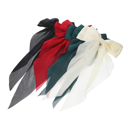 MOTHNUR 4 Stück Haarschleifen Clips für Frauen Satin Haarklammern in Schwarz Weinrot und Grün Einfache Anwendung Sicherer Sitz Vielseitig für Hochzeit Alltag und Festliche Frisuren von MOTHNUR
