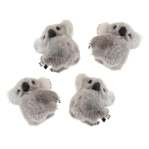 MOTHNUR 4 Stück Kuschelige Koala Haarklammern für Mädchen Weiche Plüsch Haarspangen Bequeme Haarclips mit Niedlichem Tierdesign Leicht und Sicher als Festival Haarschmuck und Alltagsdeko von MOTHNUR