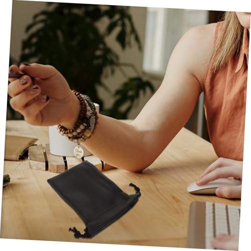 MOTHNUR 4 Stück Mikrofon Tragetasche PU Mikrofonschutzbeutel mit Kordelzug Softcase Mikrofonschutz für Aufnahme Interview Reise Zubehör Organizer von MOTHNUR