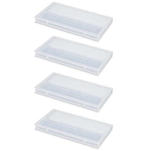 MOTHNUR 4 Stück Nail Drill Bits Organizer Box Transparent Nagelfräser Aufbewahrungsbox Praktisch Langlebig für Maniküre Pediküre Nagelstudio Zubehör von MOTHNUR