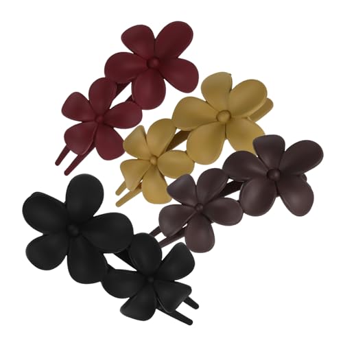 MOTHNUR 4 Stück Teiliges Blumen haarklammern für Dickes Haar Große Krallenclips in Schwarz Rosé und Khaki Vielseitige Haarschmuck accessoires für Frauen Fester Sitz Ganztägig von MOTHNUR