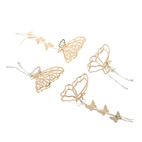 MOTHNUR 4 Stück Teiliges Haarklammern mit Quasten Krallenclips aus Langlebigem Legierungs Material Eleganter Haarschmuck für Frauen für Alltag Party und Festliche Anlässe von MOTHNUR
