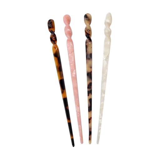 MOTHNUR 4 Stück Teiliges Haarschmuck Damen Haarstäbchen aus Robustem Azetat Stilvolle Glatte Haarnadeln für Duttfrisuren Vielseitig Einsetzbar für Alltag Hochzeit Party und von MOTHNUR