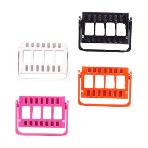 MOTHNUR 4 Stück Teiliges Nagelbohrer Bit Halter aus Maniküre Schleifkopf Aufbewahrungsständer in Schwarz Rosa Orange für Nagelpflege Organizer von MOTHNUR