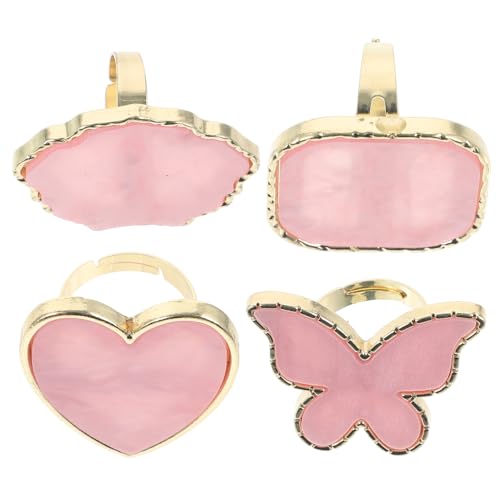 MOTHNUR 4 Stück Teiliges Nail Art Ring mit Resin Farbpalette Glatten Kanten und Praktischem Farb mischwerkzeug Vielseitig für Kreative Nageldesigns Bequem Tragbar für Frauen von MOTHNUR