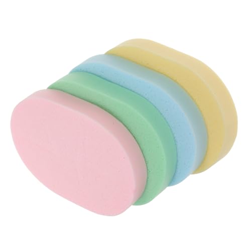 MOTHNUR 4 Stück Teiliges Sanfte Pva Gesichtsschwämme Oval Peeling Reinigung Make up Entferner für Tägliche Gesichtsreinigung und Porentiefe Pflege Geeignet für Mädchen und Empfindliche von MOTHNUR