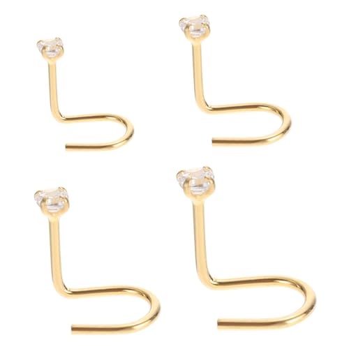 MOTHNUR 4 Stück Teiliges Silber Nasenpiercing mit Zirkonia Kristallen in Kreative Nasenstecker Schmuck für Damen Langlebig Rostfrei Vielseitig für Alltag und Party von MOTHNUR