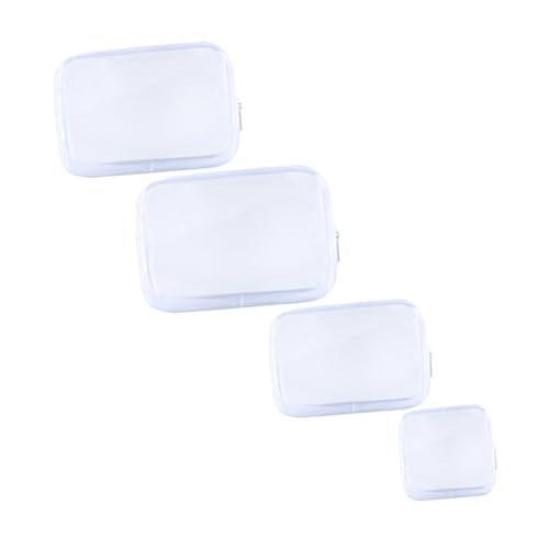 MOTHNUR 4 Stück Teiliges Transparentes Reise Make Up Taschen aus PVC Staubdicht Große Öffnung Langlebige Kosmetiktaschen für Damen und Mädchen als Kulturbeutel für Reisen und Alltag von MOTHNUR
