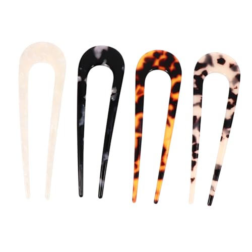 MOTHNUR 4 Stück Teiliges U förmige Haarnadeln aus langlebigem Material Schlichtes Retro Haaraccessoire für Damen Geeignet für Dutt Frisuren und Alltag Modischer Haarschmuck in Farbe von MOTHNUR