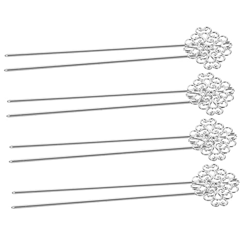 MOTHNUR 4 Stücke Vintage Haarstäbe aus Metall für Damen Hochsteckfrisur Zubehör Robuste Haargabel für Dutt Antike Haarnadel für Partys und Hochzeiten von MOTHNUR