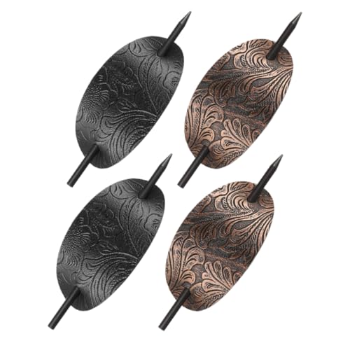 MOTHNUR 4stücke Leder-haarspangen Retro Haarbänder Für Lange Haare Ovaler Haarnadel- Mit Eleganter Stilvolle Haaraccessoires Für Frauen Für Hochsteckfrisuren von MOTHNUR