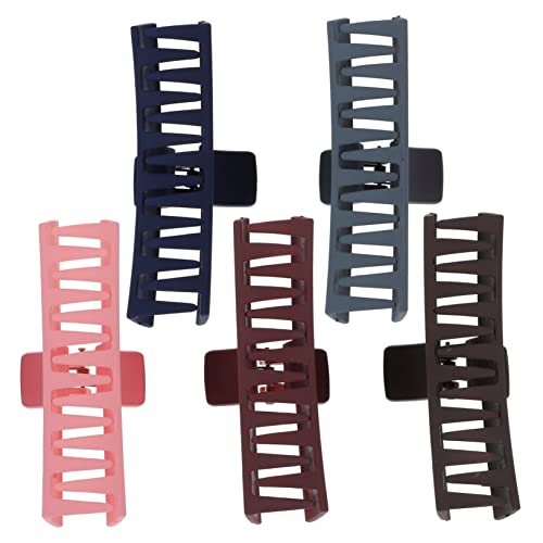 MOTHNUR 5 Stück Große Haarspangen für Damen Teiliges Rutschfeste Haarklammern aus Acryl Haarclips in Rot Kaffee Hellblau für Alltag und Besondere Anlässe von MOTHNUR