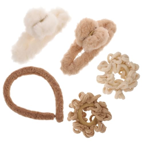 MOTHNUR 5 Stück Plüsch Haarband Teilig Haarreifen Haarbänder für Damen Mädchen Weich Bequem Vielseitig für Dickes Dünnes Haar Geschenkidee Festliche Anlässe von MOTHNUR