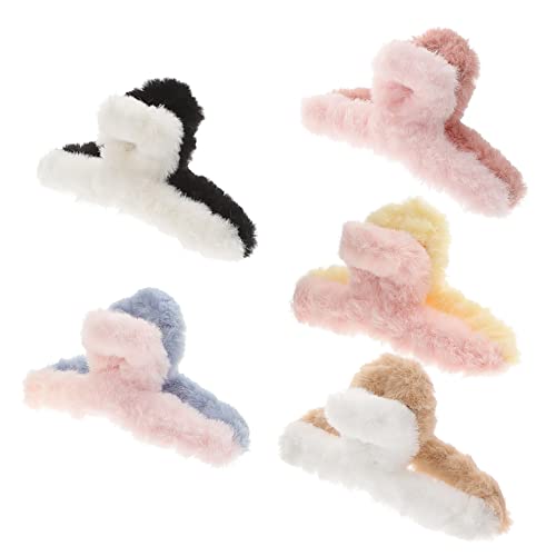 MOTHNUR 5stücke Flauschige Haarklammern Rutschfeste Haarspangen Für Frauen Vielseitige Clips Für Dickes Dünnes Lockiges Oder Glattes Haar Stilvolle Farben Für Jeden Look von MOTHNUR