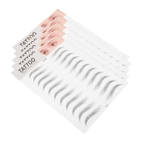 MOTHNUR 5 Stück Realistische Wasserdichte Augenbrauen aufkleber Natürliches Haarähnliches Design Langlebig und Vielseitig für Alltag Partys Hochzeiten Geeignet von MOTHNUR
