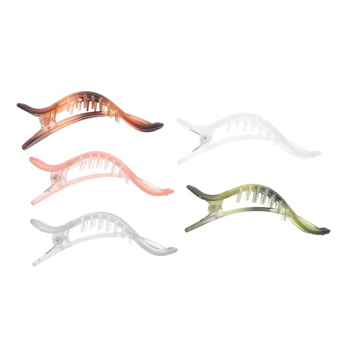 MOTHNUR 5 Stück Teiliges Große Haarklammern aus Flexiblem Acryl Rutschfeste Alligator haarclips für Damen und Mädchen Geeignet für Dutt Lange und Dicke Haare Vielseitiges von MOTHNUR
