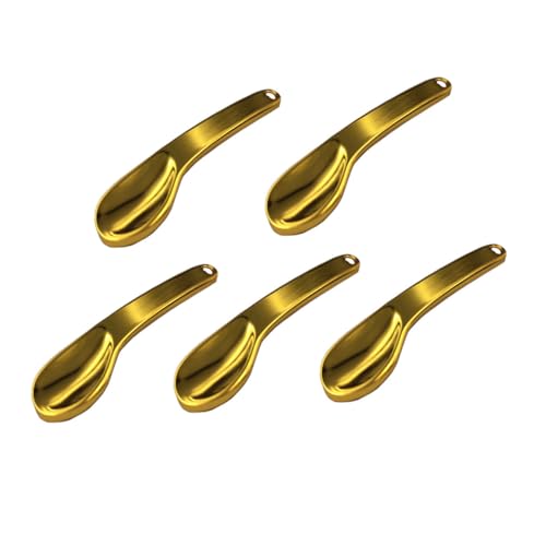 MOTHNUR 5 Stück Teiliges Kosmetikspatel Gold Praktische und Augencreme Löffel Leichter Hygienischer Applikator für Cremes und Pflegeprodukte zum Mischen und Dosieren von MOTHNUR