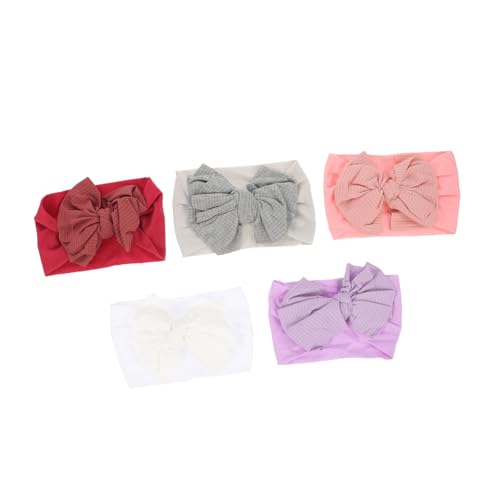 MOTHNUR 5 Stück Teiliges Stirnband aus Elastischem Nylon mit Weichen Haarschleifen Atmungsaktiv und Hautfreundlich Farbenfrohe Kopfbedeckung für Neugeborene und Kleinkinder Geeignet für von MOTHNUR