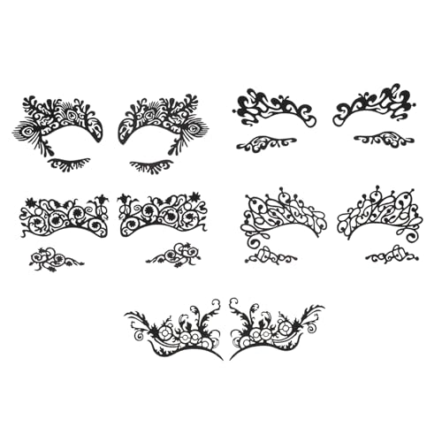 MOTHNUR 5 Stück Teiliges Temporäre Augenlid Strips mit Spitzen Design Wasserfeste Hautfreundliche Eyeliner Aufkleber für Partys Halloween Festivals und Fotoshootings von MOTHNUR