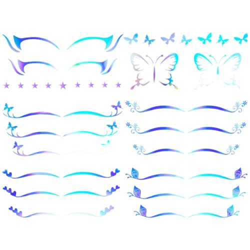 MOTHNUR 6blätter Butterfly Eyeliner Aufkleber Lidschatten Sticker Für Kreative Augen-make-up Looks Für Partys Cosplay Und Besondere Anlässe von MOTHNUR